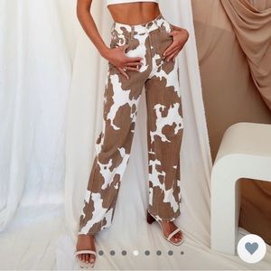 12th Tribe MIDLAND COW PRINT JEANS